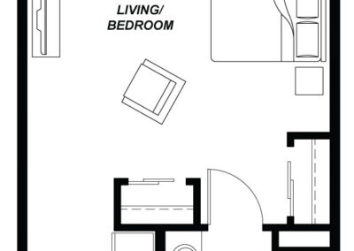 Avamere at Newberg Studio 430 sq ft floor plan